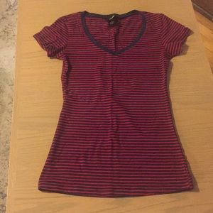 Red & Navy Striped T-shirt